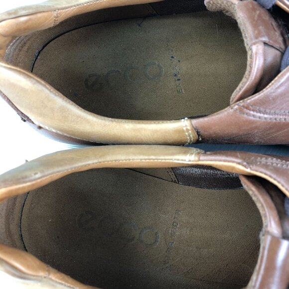 Ecco Men's Size 10 EXTRA WIDTH Soft 7 Brown Leather Lace-Up Low Top Sneakers - Picture 12 of 15